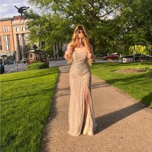 Small Prom Dress Silver/beige/Gold